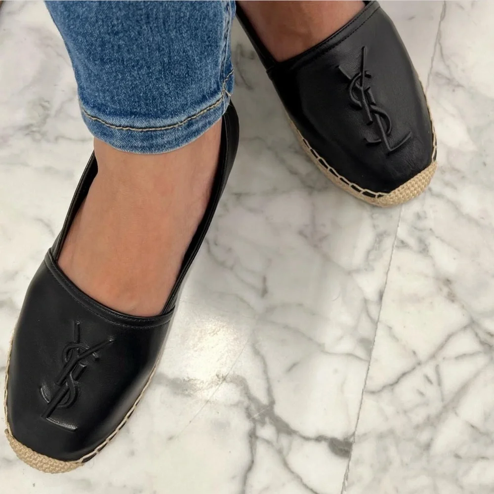 YSL Logo Espadrille Flat